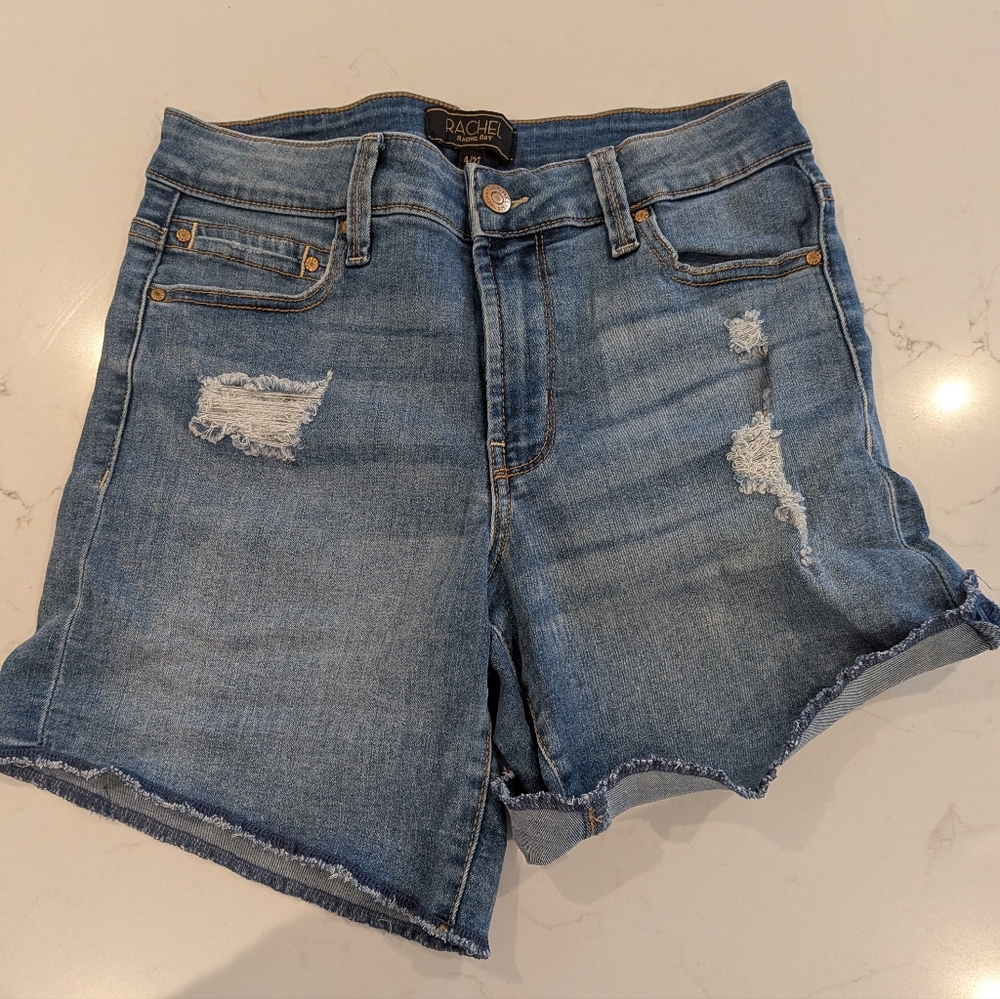 Rachel Roy Distressed High-Rise Denim shorts (size 4/27) Fray Festival Summer